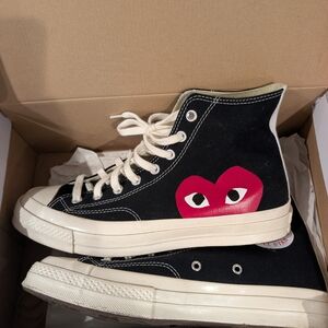 Converse Play Black and Red Heart Design